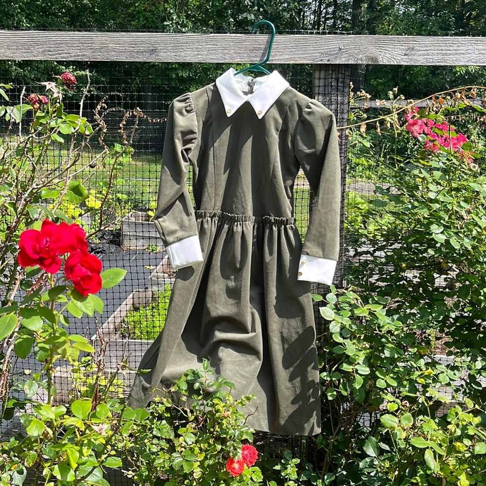 Miss Issipi Olive green collared dress